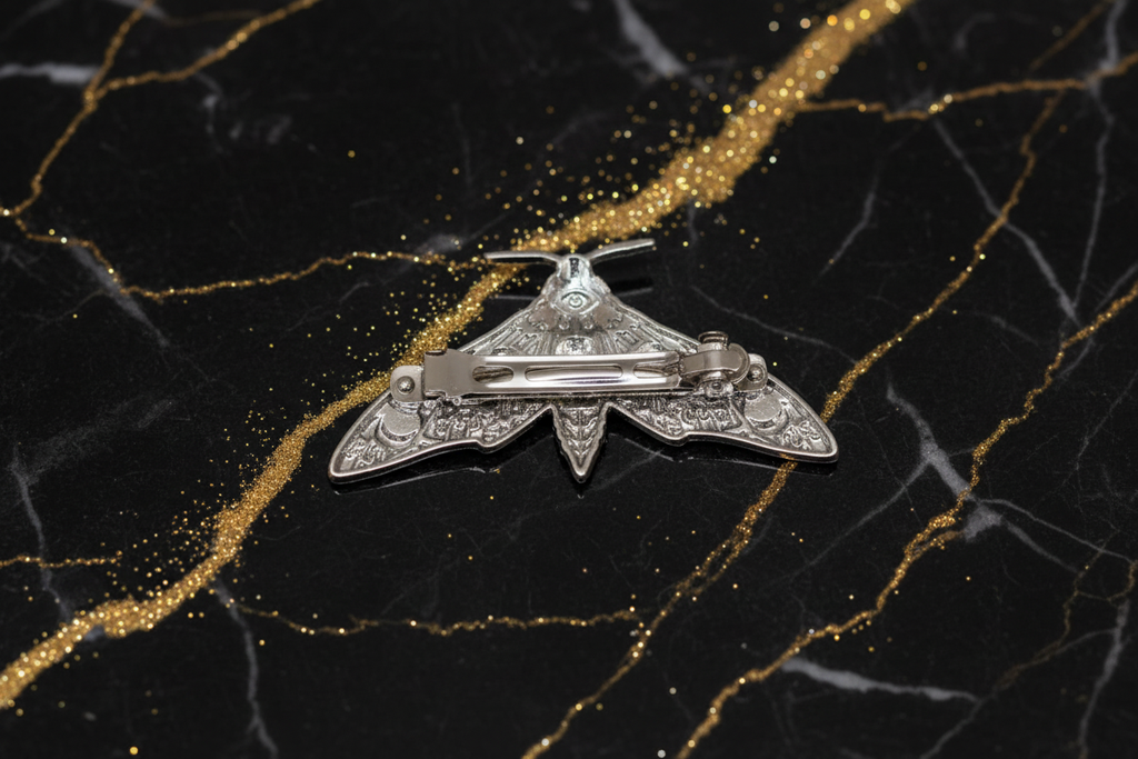 Moon Moth Hair Clip - Back View