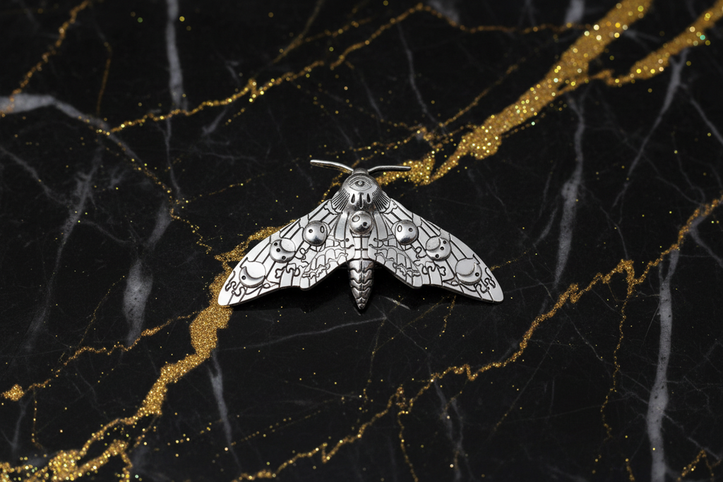 Moon Moth Hair Clip - Front View