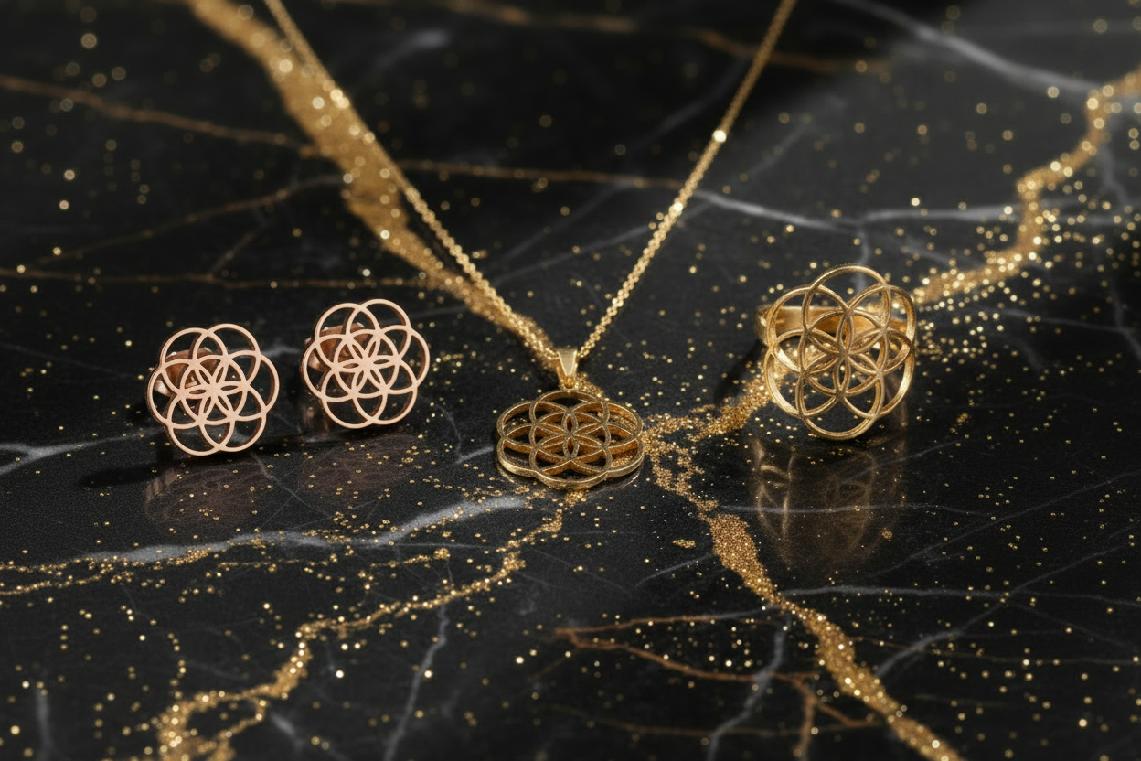 Sacred Geometry Jewelry Set - Improved Composition