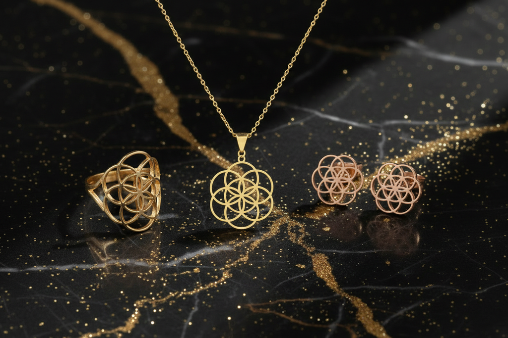 Sacred Geometry Jewelry Set - Subtle Gold