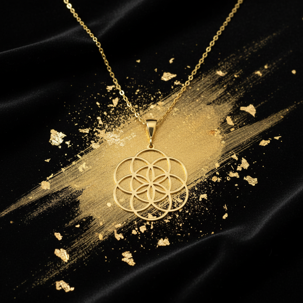 Seed Of Life Necklace - Gold and Black