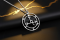 Sigil of Lilith pendant with black and gold background
